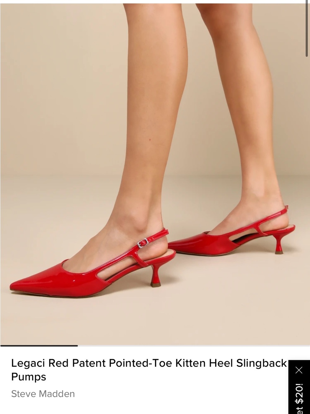 Steve Madden Legaci Red Patent Kitten Heels